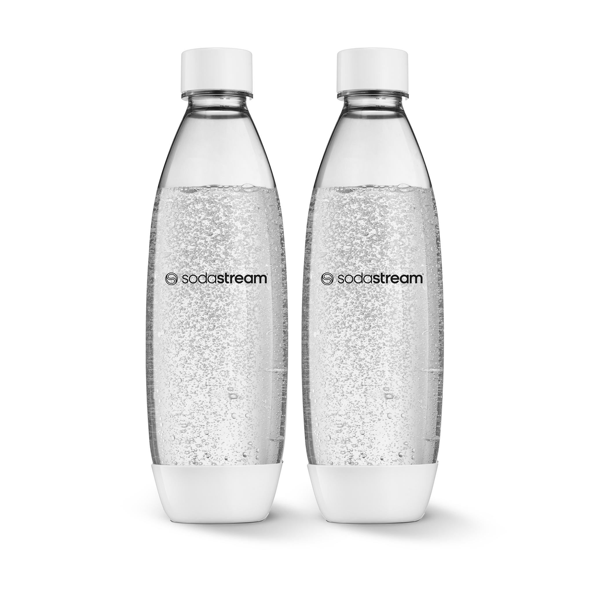 1L Fuse White Bottles Twin Pack - Dishwasher Safe Leak-Proof Containers for Kitchen Storage, Travel & Camping