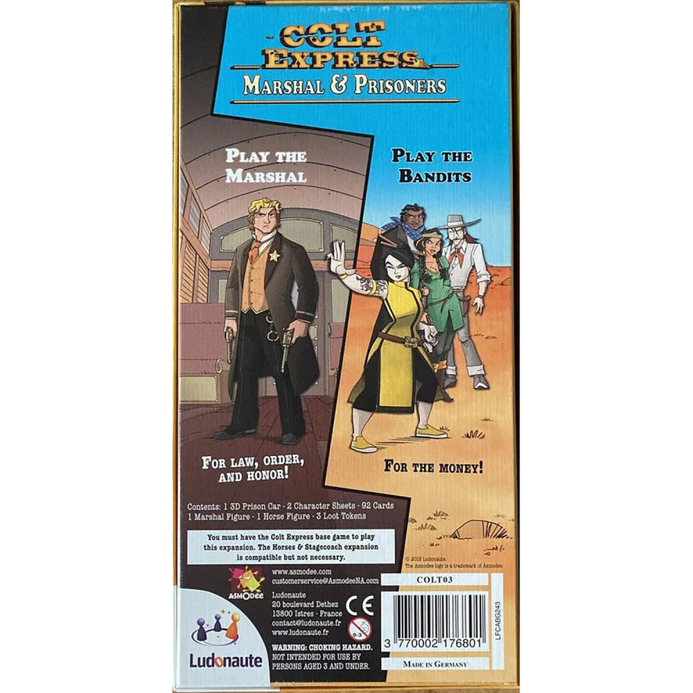 Colt Express: Marshal & Prisoners Expansion - Wild West Strategy Board Game for Adults & Families | Perfect for Game Nights & Western-Themed Parties