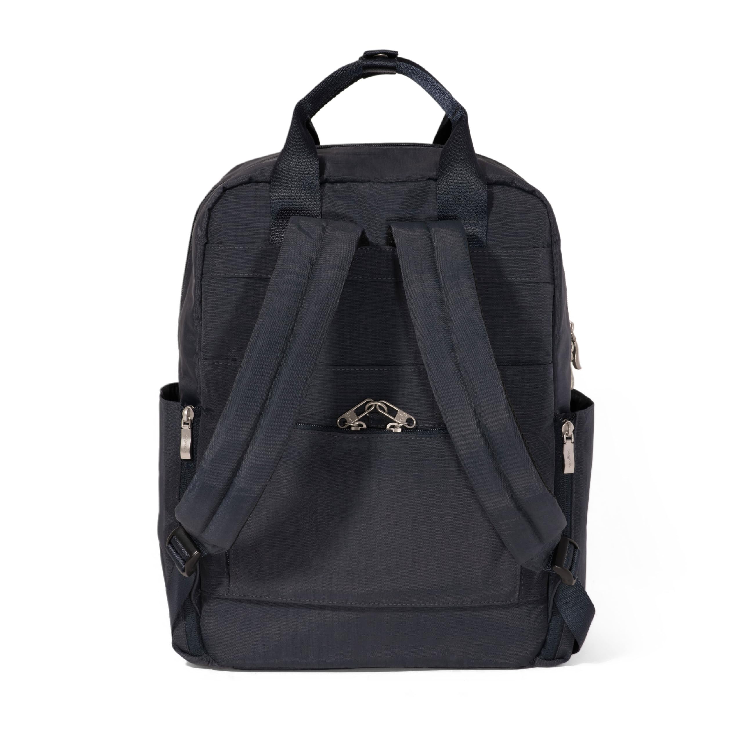 Baggallini Commuter Laptop Backpack 15x11 Inch - Lightweight Travel Backpack with RFID Protection & Luggage Sleeve - Perfect for Business Travel, Daily Commute & College Students