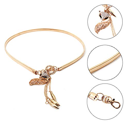 LABANCA Women's Fashion Metal Chain Dress Belt with Hollow Leaf Bead Pendant - Stylish Waist Belt for Sweaters, Dresses & Outfit Accessories - Perfect for Casual, Office & Evening Wear