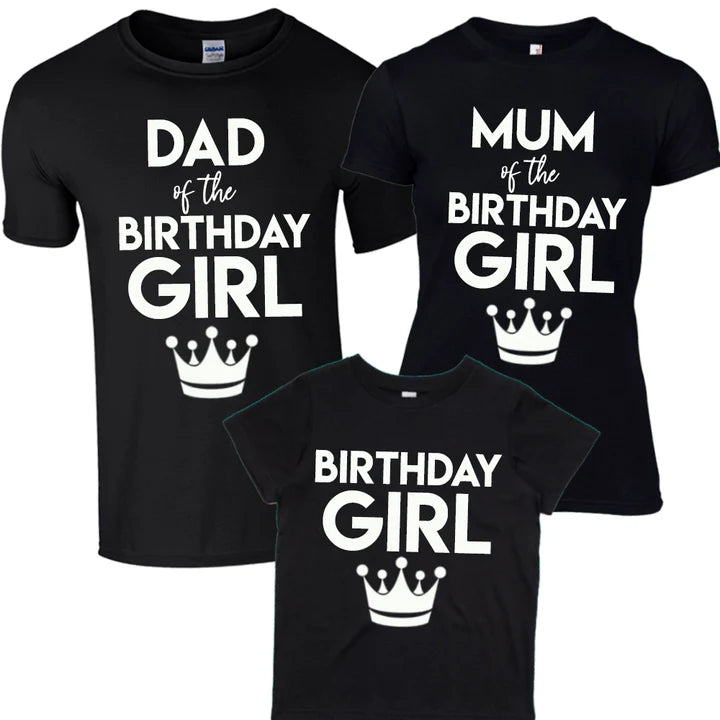 CLR Family Birthday Girl Matching BLACK T-Shirts (MRK X) - Perfect for Birthday Parties, Family Gatherings & Special Celebrations