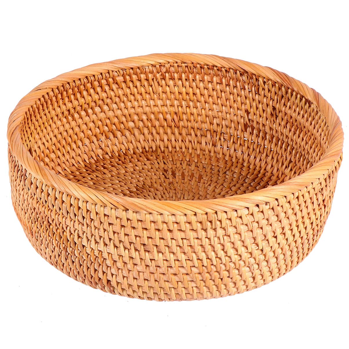 1pc Hemoton Rattan Woven Storage Basket - Multi-Purpose Box Organizer for Fruits, Sundries & Home Decor | Perfect for Kitchen, Bathroom & Living Room Organization