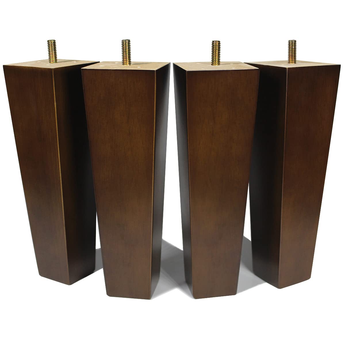 AORYVIC 8 Inch Square Wood Furniture Legs Set of 4 - Brown Replacement Sofa Legs for MCM Ottoman, Armchair, Recliner, Coffee Table & Dresser - Perfect for Mid-Century Modern Home Decor & DIY Furniture Upgrades