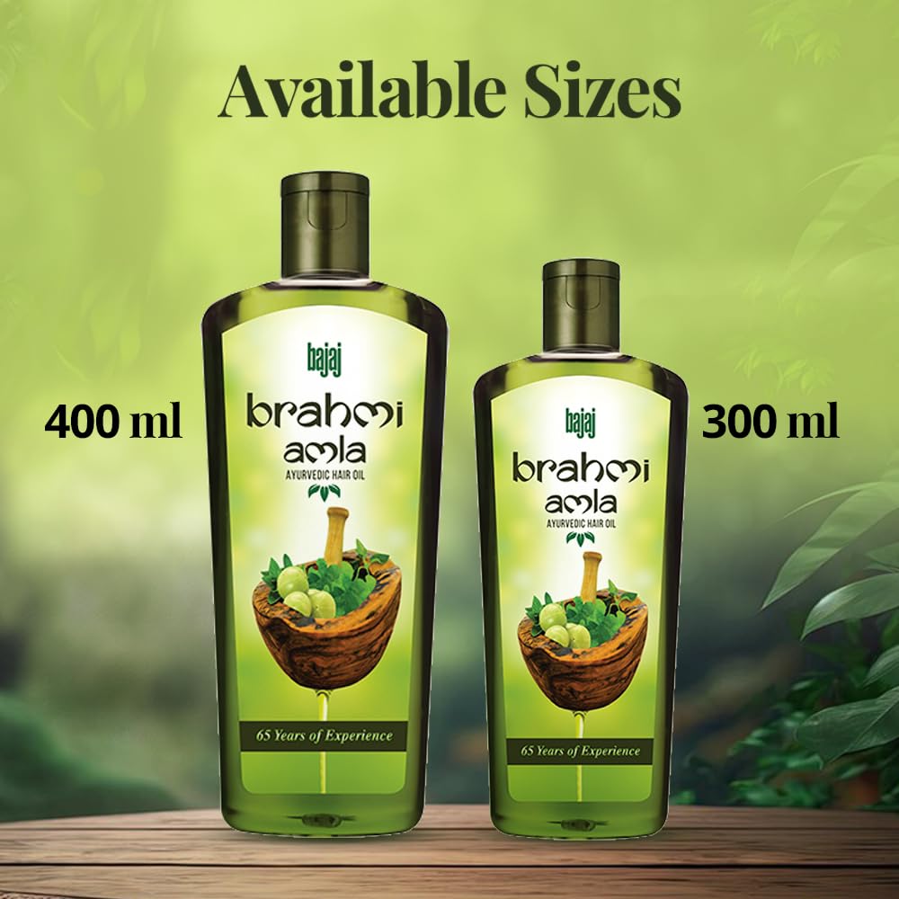 Bajaj Amla Hair Oil with Brahmi for Hair Growth | Ayurvedic Oil for Nourishment & Hair Fall Reduction | 300ml | Promotes Healthy Scalp & Stronger Hair for Men & Women