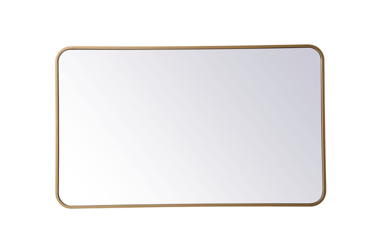 Elegant Brass Rectangular Mirror 24x40 - Home Decor & Bathroom