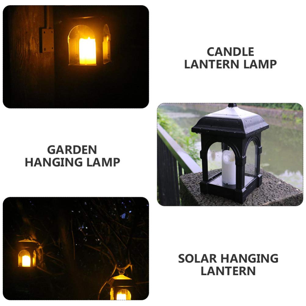 Solar Powered Hanging Lantern - Outdoor Garden Decor with Wind & Candle Effect, Waterproof LED Solar Light for Patio, Yard, Pathway & Camping (Set of 2) - Perfect for Backyard Parties, Wedding Decor & Romantic Ambiance