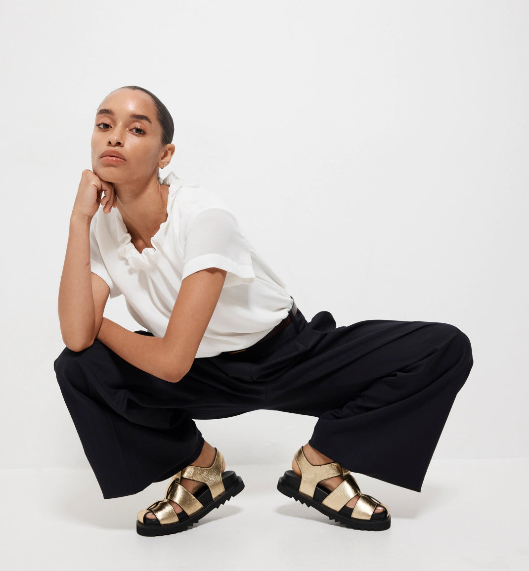 Arkestra 2.0 Fisherman Sandal - Premium Tumbled Leather Women's Sandals in Gold | Comfortable & Stylish for Beach, Vacation & Summer Outfits