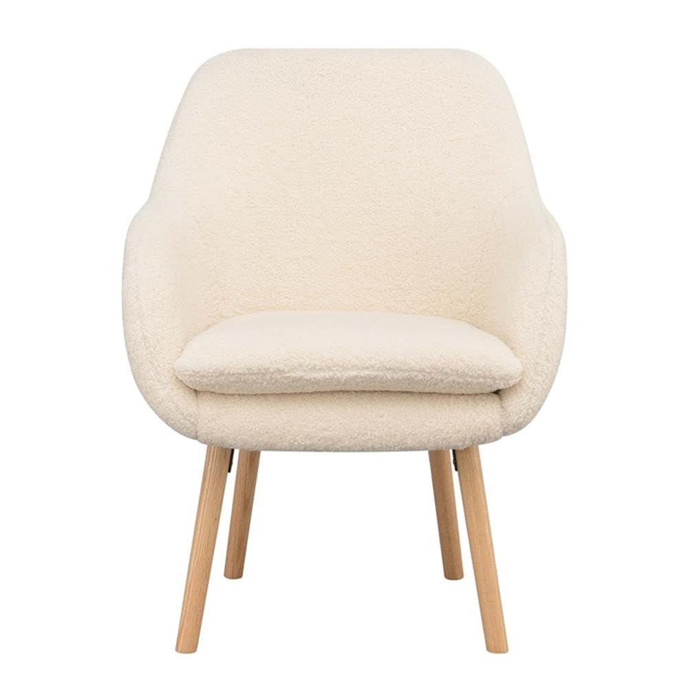 Home Square Charlotte Sherpa Furniture Accent Chair in Off White - Set of 2 Cozy Living Room Chairs for Small Spaces, Perfect for Reading Nook or Bedroom Sitting Area