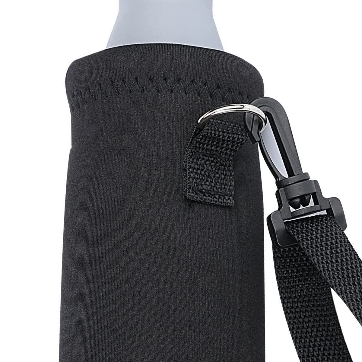 AMARY 1000ML Neoprene Water Bottle Holder with Adjustable Strap - Insulated Thermal Cover for 34oz Stainless Steel, Glass & Plastic Bottles (Black) - Perfect for Gym, Hiking, Travel & Outdoor Activities