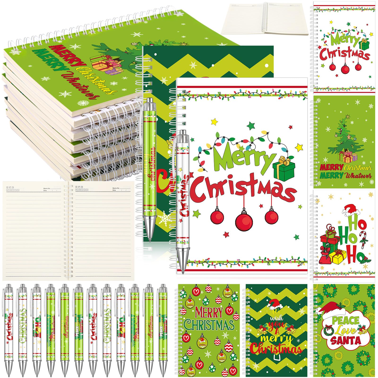 36 Pcs Christmas Notepads with Pens - Cute Holiday Memo Notebook Set with Ballpoint Pens | Bulk Merry Christmas Office Supplies for Coworkers, Secret Santa & Holiday Gifts | Perfect for Office Parties, Classroom Activities & Festive Note-Taking