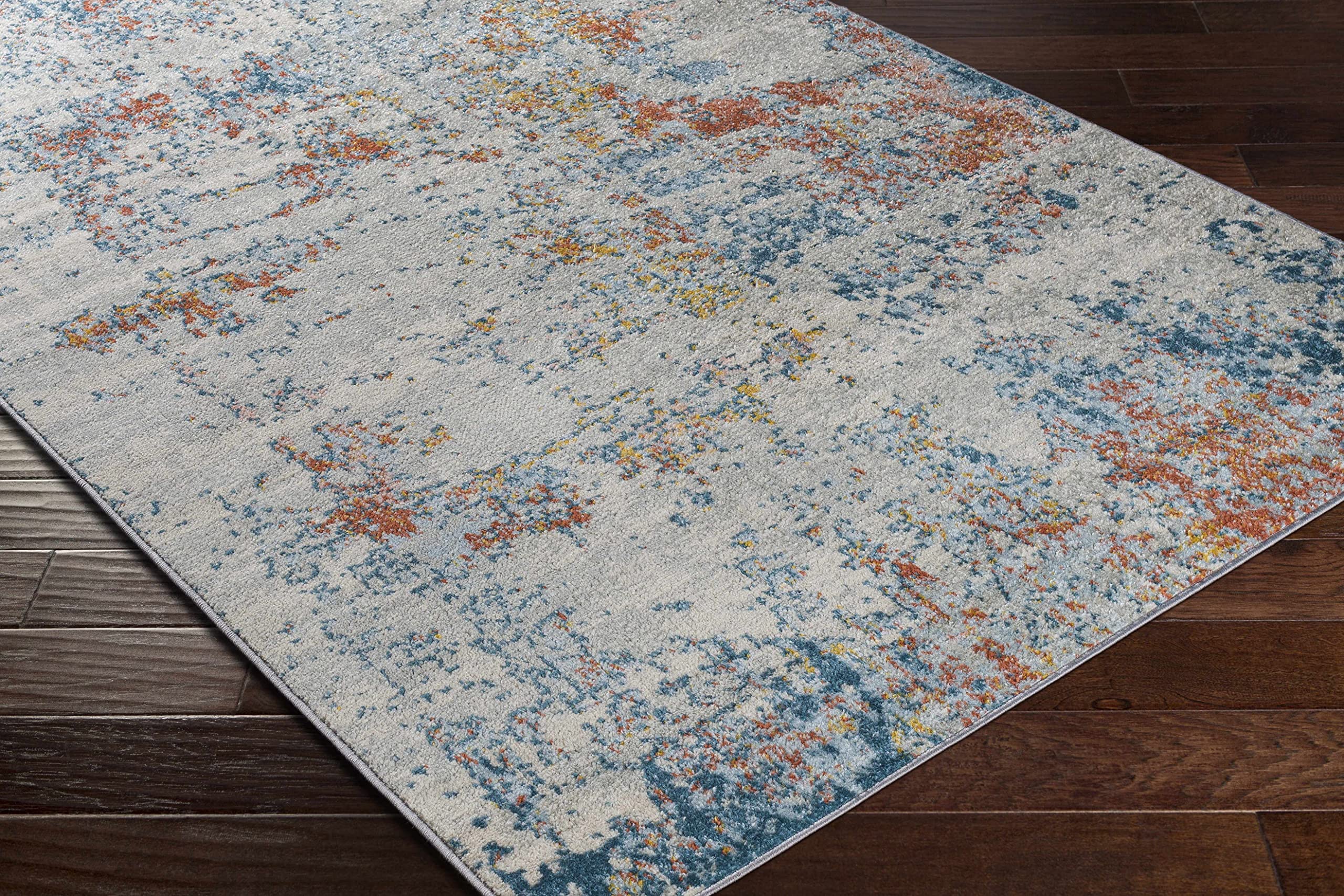 Hauteloom Buliok Modern Area Rug for Living Room & Bedroom - Beige, Orange, Red - 9' x 12' - Soft & Durable - Perfect for Home Decor, Family Gatherings & Cozy Spaces