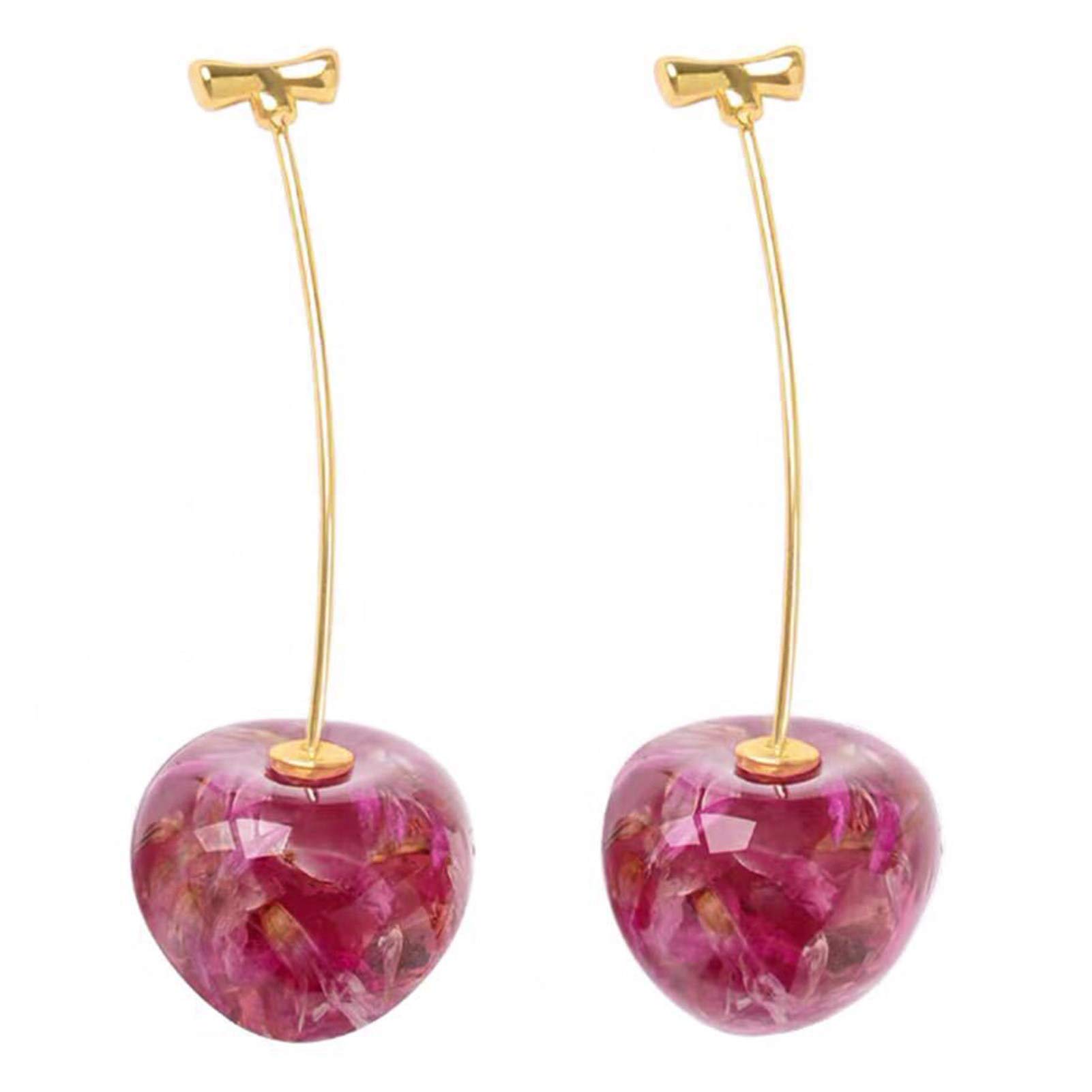 Mosichi Fashion Cherry Stud Earrings for Women - Sweet Fruit Pendant Jewelry Accessories Gift | Perfect for Casual Wear, Date Nights & Gift Giving