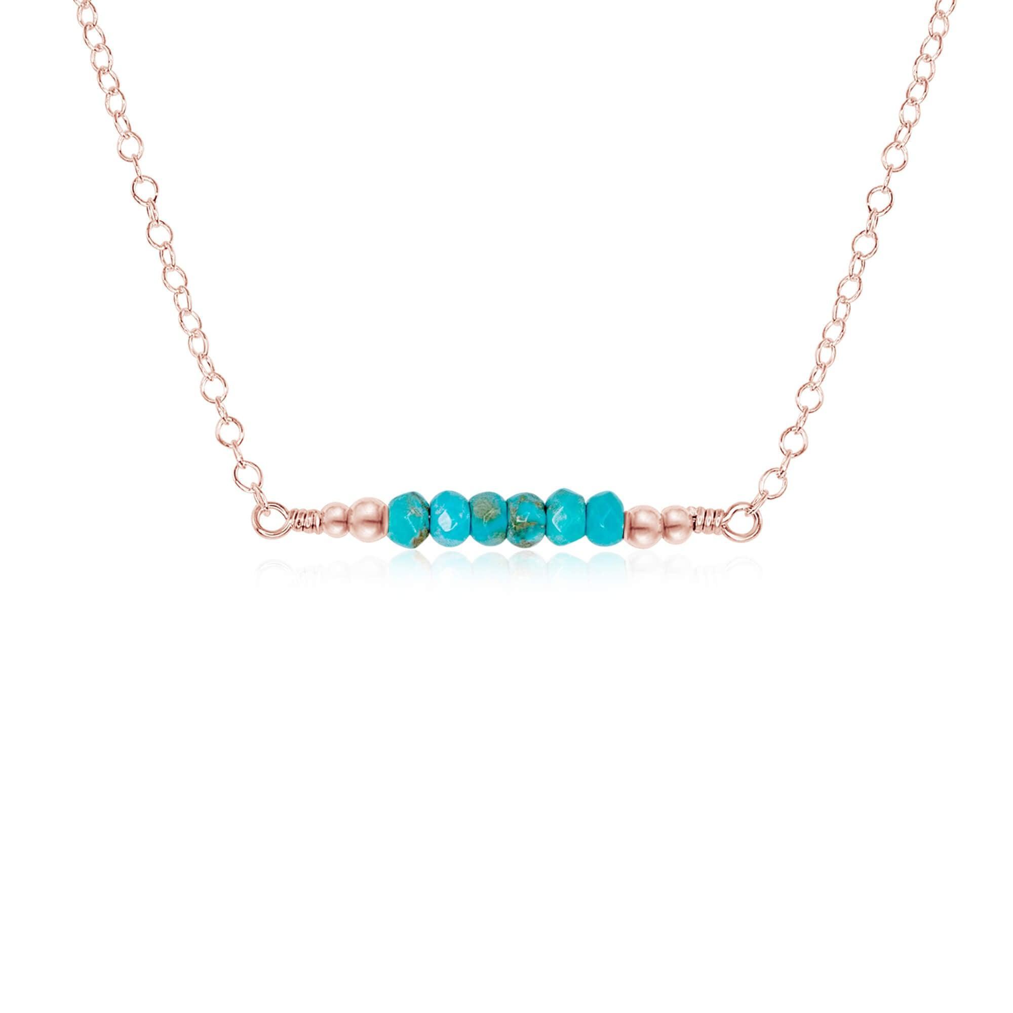 Sparkling Turquoise Faceted Bead Bar Necklace for Women - Elegant Bohemian Jewelry for Parties, Weddings & Everyday Wear