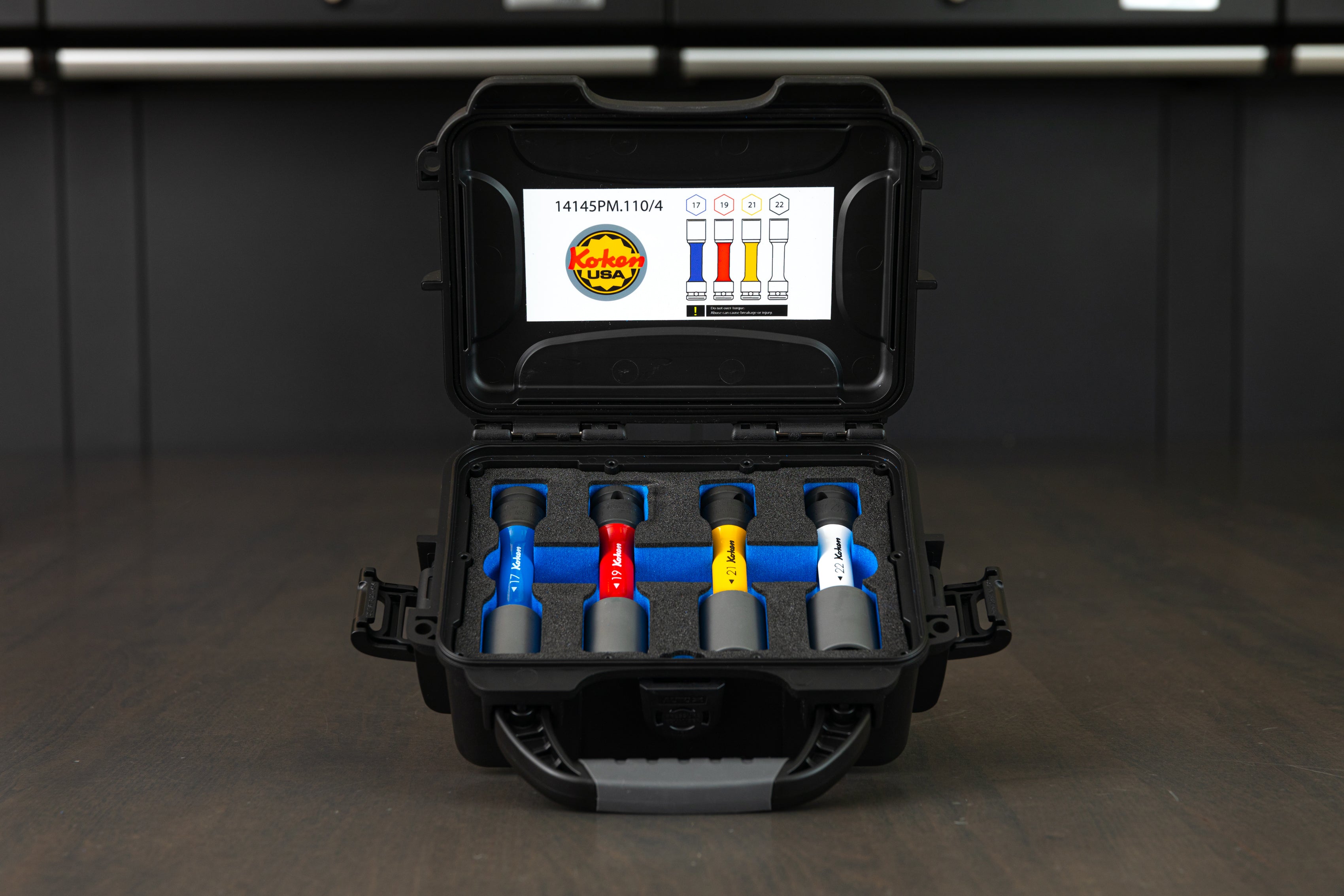 Koken 4-Piece 1/2 Inch Drive Wheel Socket Set with Durable Hard Case - Perfect for Auto Repair, Tire Changes & DIY Car Maintenance