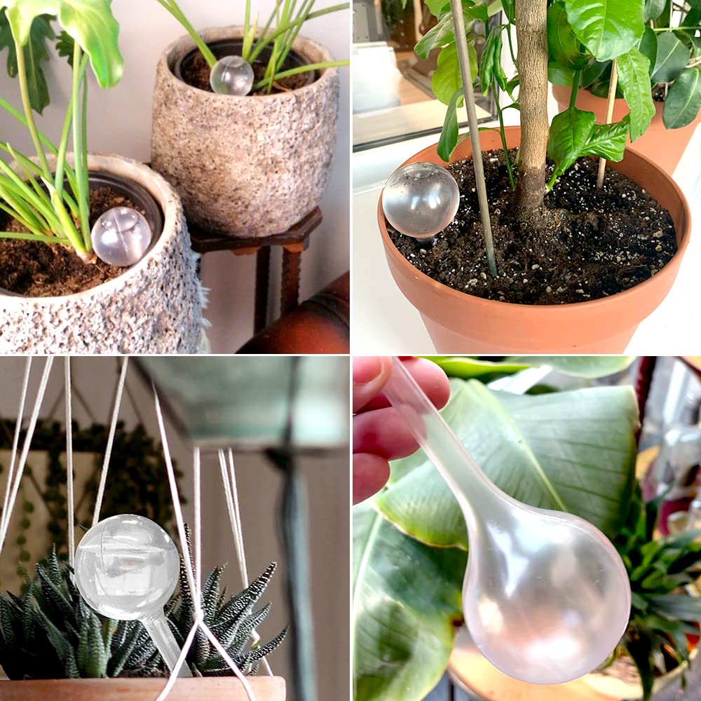 14 Pcs Clear Plastic Self-Watering Globes - Automatic Plant Watering Bulbs for Indoor & Outdoor Flowers, Herbs & Potted Plants | Perfect for Vacation Care, Garden Irrigation & Home Decor
