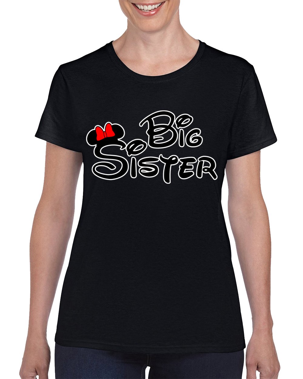 Funny Minnie Mouse Big Sister T-Shirt for Kids - Cute Disney Sibling Gift for Sisters & Best Friends