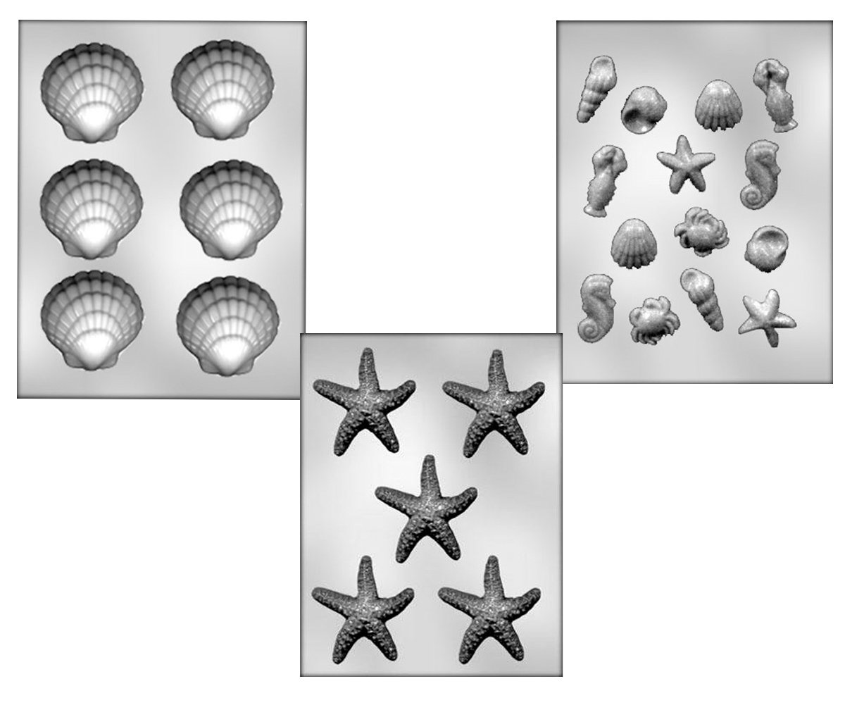 Premium Silicone Chocolate Molds Set - 3 Inch Seashell, Starfish & Ocean Creature Designs for Baking, Candy Making & DIY Crafts | Perfect for Valentine's Day, Birthday Parties & Beach Themed Events