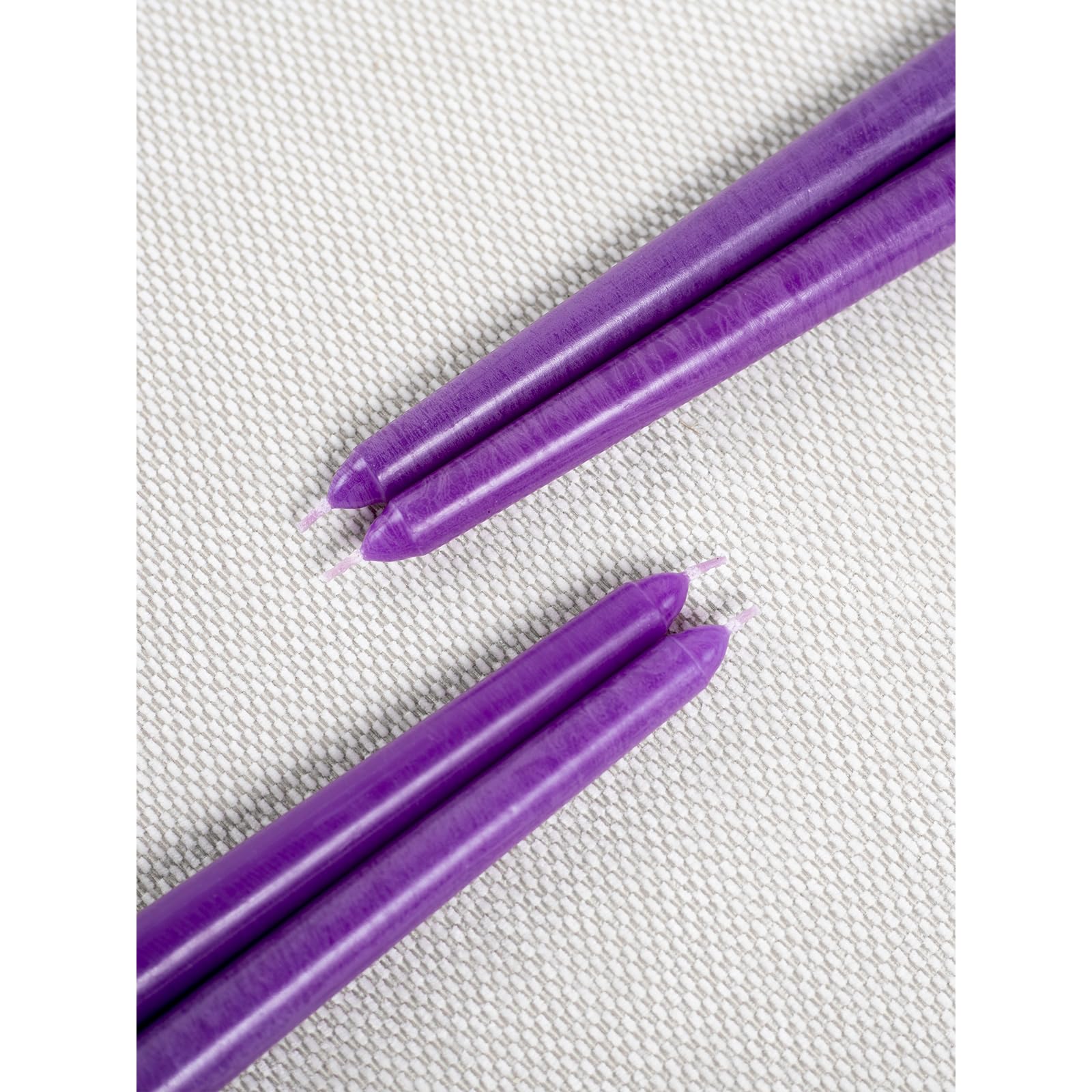 Dripless 10 Inch Purple Taper Candles Set of 4 - Unscented Candlesticks for Elegant Dining & Home Decor - Perfect for Dinner Parties, Weddings, Romantic Settings & Holiday Centerpieces