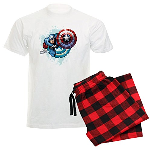 Captain America Flying Men's Lightweight Pajama Set - Superhero Sleepwear for Marvel Fans, Comfortable Lounge & Nightwear for Men