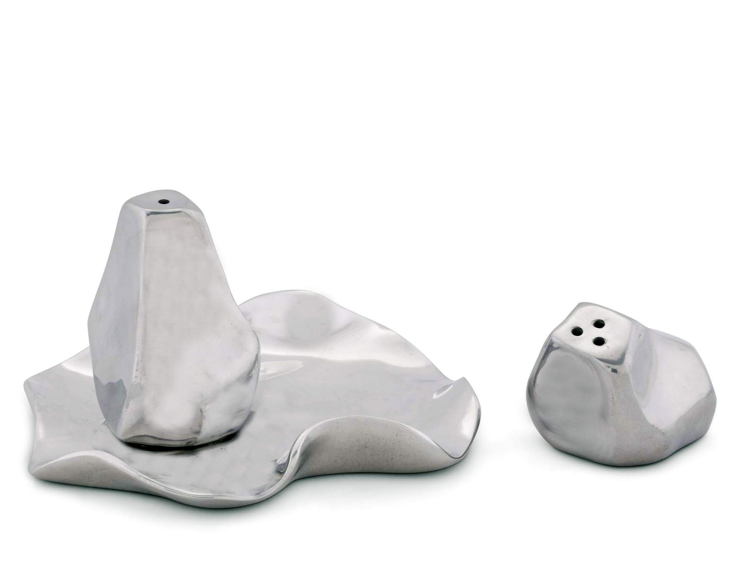 Premium Arthur Court Hand-Polished Aluminum Salt and Pepper Shaker Set - 6