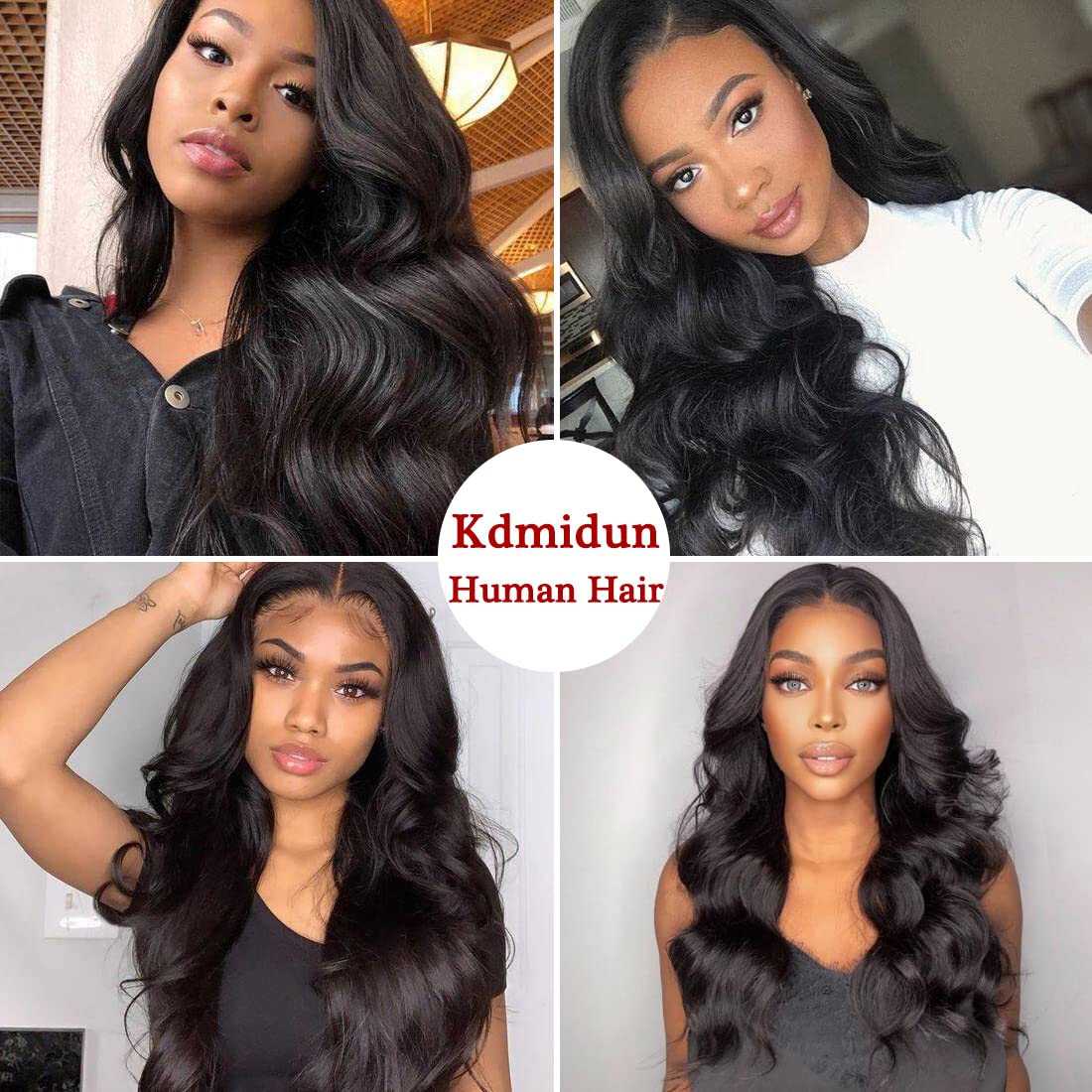 Brazilian Body Wave Virgin Hair 3 Bundles with 4x4 Lace Closure - 100% Unprocessed Human Hair (20 22 24+18 Inches) - Natural Black Color for Sew-in Weave & Protective Hairstyles