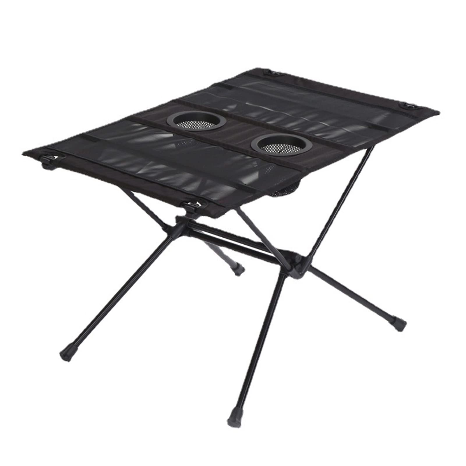 STORIMO Outdoor Picnic Table with Aluminum Alloy Frame - Foldable Portable Camping Table for Beach, BBQ, Fishing (Black, 59