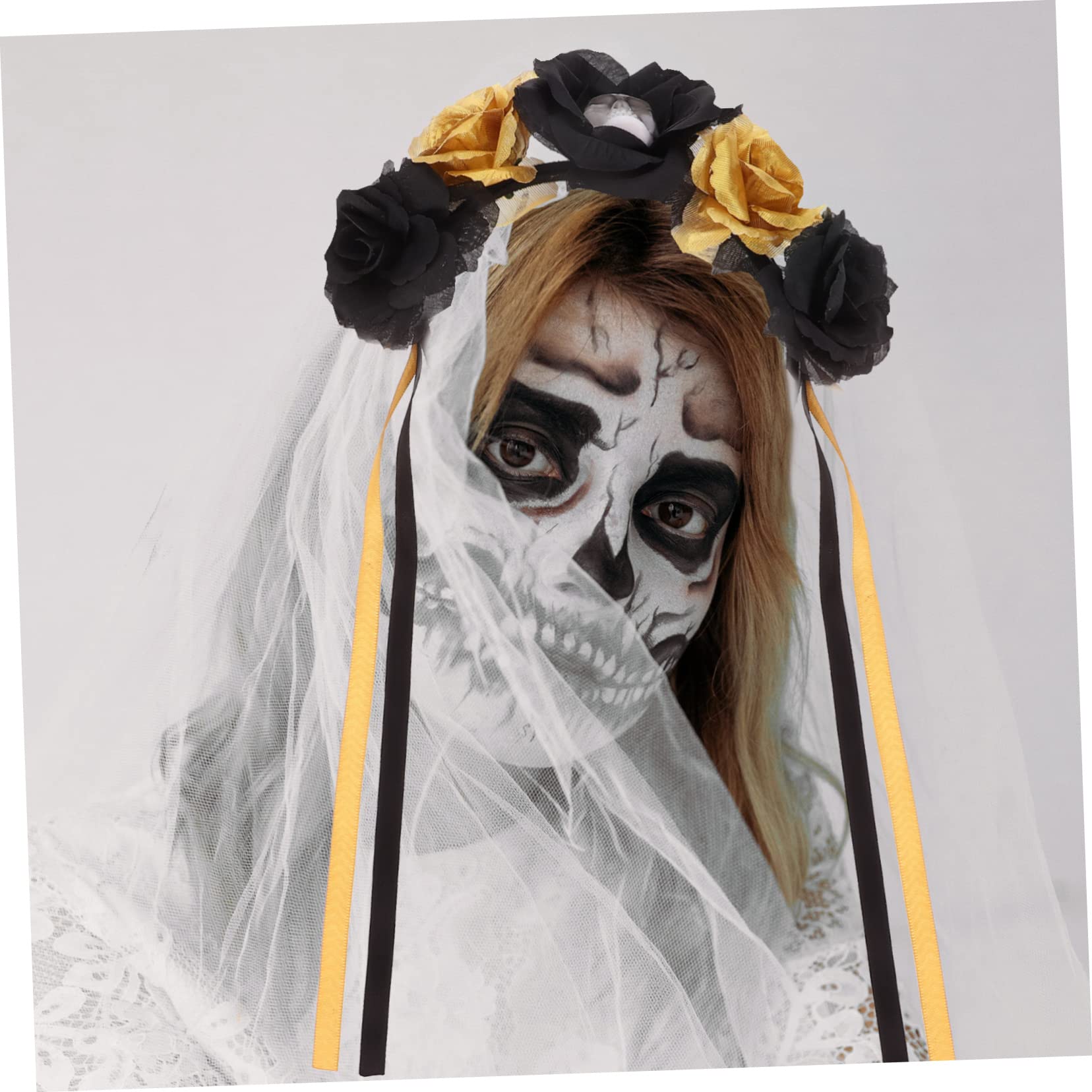 Halloween Skull Headband for Women - Day of the Dead Flower Crown Headdress for Cosplay, Bridal & Party | Perfect for Halloween Costumes, Themed Parties & Gothic Fashion