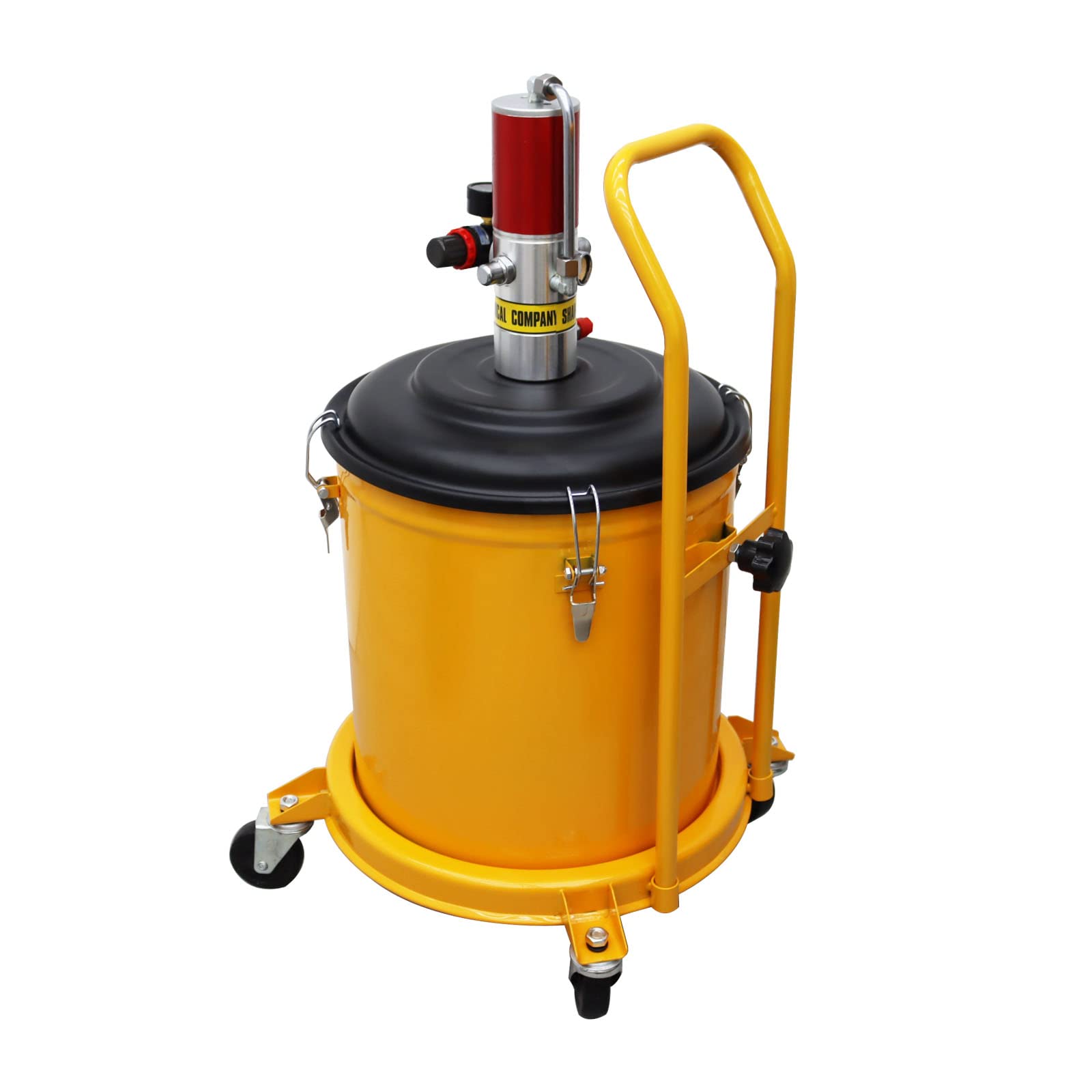 TECHTONGDA 7.5 Gallon Air Pneumatic Grease Pump with Lubricator Gun & Hose - Heavy Duty Compressed Grease Injector for Automotive, Industrial & Farm Equipment Maintenance