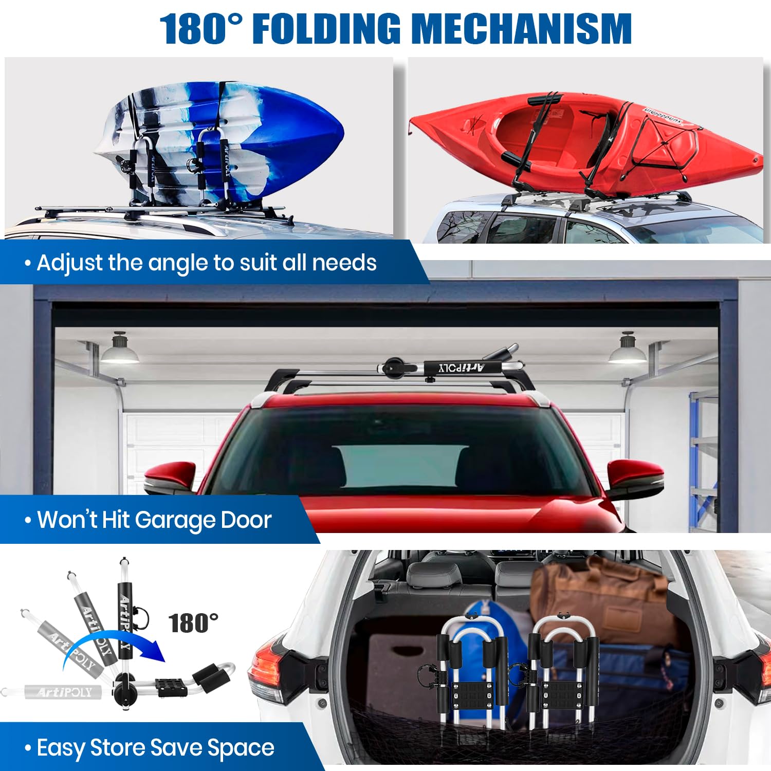 Premium Kayak & Canoe Roof Rack Carrier - J-Bar with Paddle Holder for SUV, Car & Truck | Easy Mount for Kayak, Canoe, SUP, Surfboard & Ski | Secure Transport for Water Sports & Outdoor Adventures