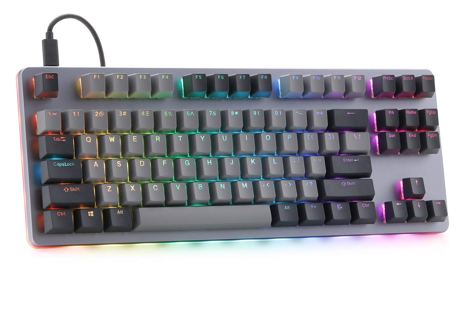 Drop CTRL Tenkeyless TKL 87-Key Mechanical Gaming Keyboard - Hot-Swappable Switches, RGB Backlit, Programmable Macros, USB-C, Doubleshot PBT Keycaps, Aluminum Frame (Halo True, Gray) - Perfect for Esports, Coding & Office Work