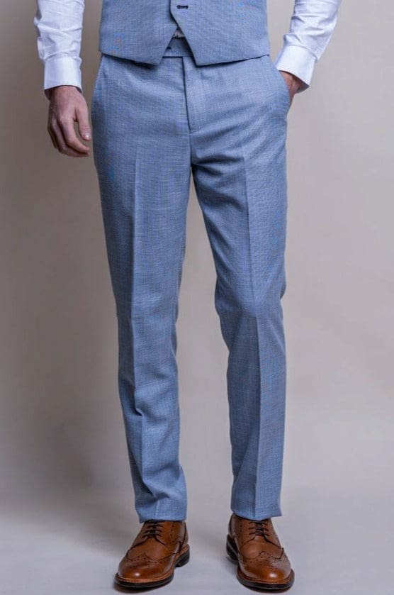 Cavani Miami Men's Sky Blue Dress Pants - Slim Fit Casual Chinos for Office, Business & Formal Wear