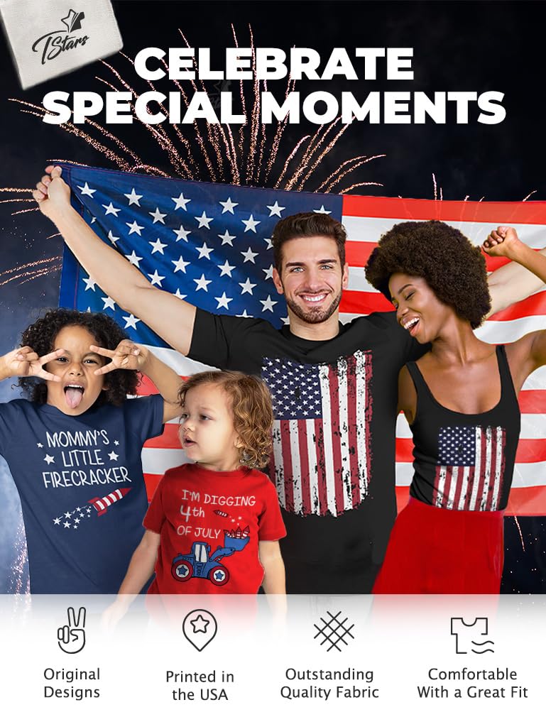 Patriotic USA Flag T-Shirt for Boys - Red White Blue American Memorial Day & 4th of July Kids Shirt - Perfect for Toddler Celebrations, Independence Day Parades, and Family BBQs