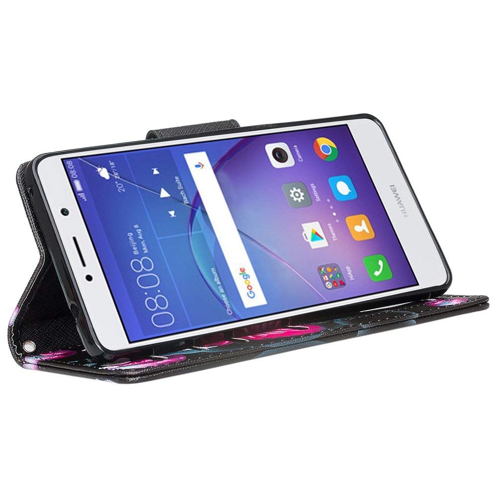 Premium PU Leather Magnetic Flip Wallet Case for Alcatel REVVL & A30 Plus - Kickstand Design with Card Slots | Perfect for Work, Travel & Everyday Protection (Pink Butterfly Pattern)