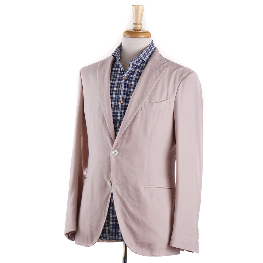 Boglioli Men's Sand Pink Herringbone Cashmere Sport Coat - Premium Italian Wool Blazer for Business, Weddings & Formal Occasions