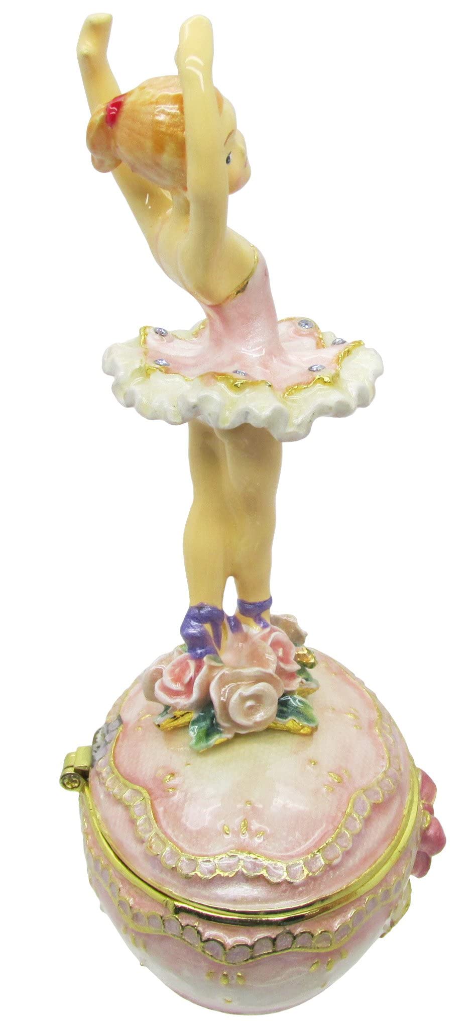 Elegant Ballerina Jeweled Trinket Box with Genuine Austrian Crystals - Perfect for Jewelry Storage, Gift Giving & Home Decor