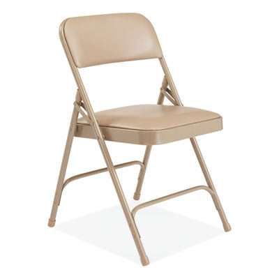 NPS Folding Chairs with Vinyl Seat - Set of 4 Heavy Duty Portable Chairs for Outdoor Events, Camping, Picnics & Home Use