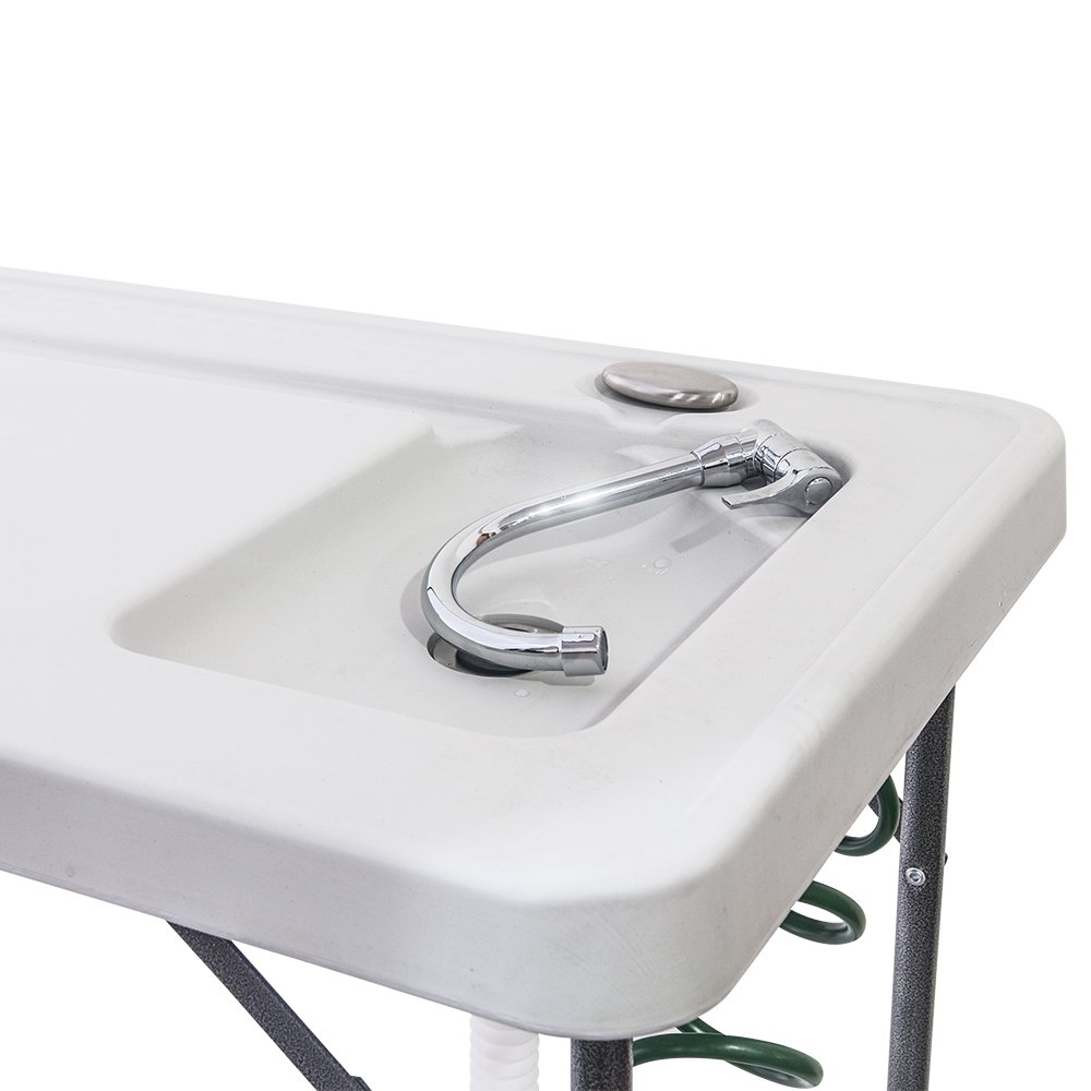Ochine Portable Folding Fish Cleaning Table with Sink & Faucet - Multi-Functional Outdoor Camping, Hunting, Fillet Cutting Table - Perfect for Backyard BBQ, Beach Picnics, Gardening & Outdoor Parties