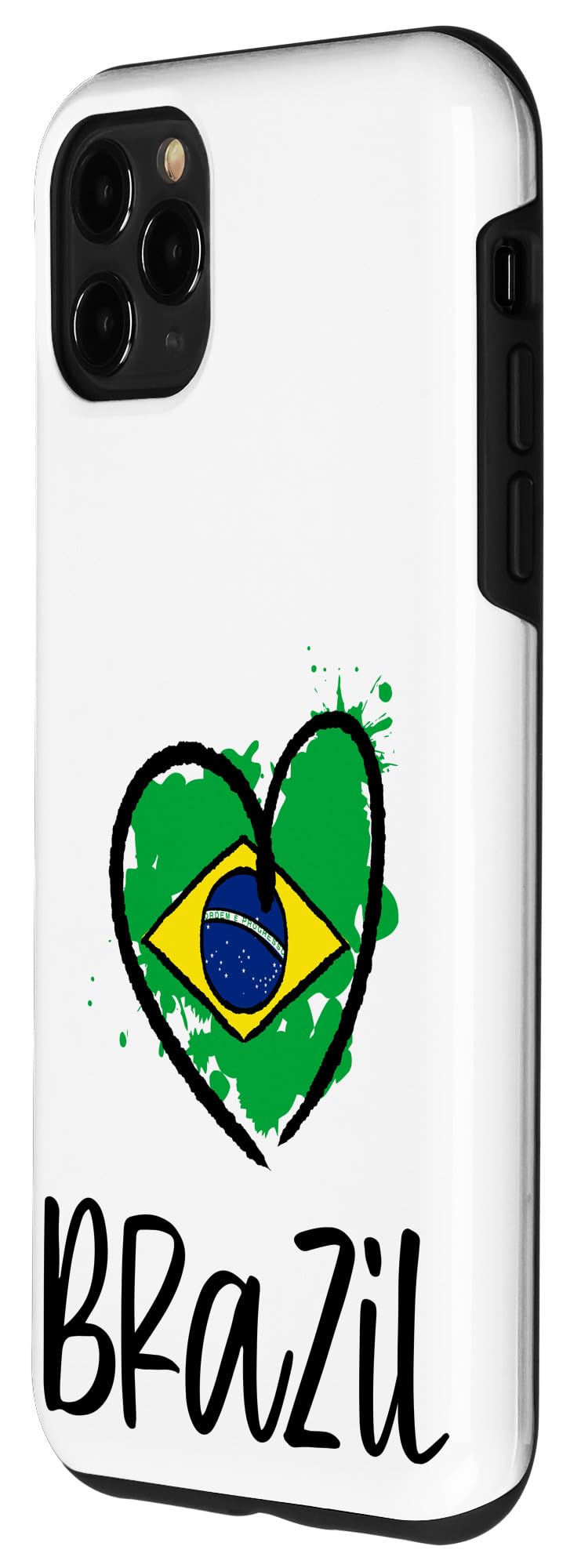 iPhone 11 Pro Max Case - Brazilian Heart Art Kawaii Design Slim Protective Phone Cover for iPhone 11 Pro Max | Perfect Gift for Travel Lovers & Brazil Fans