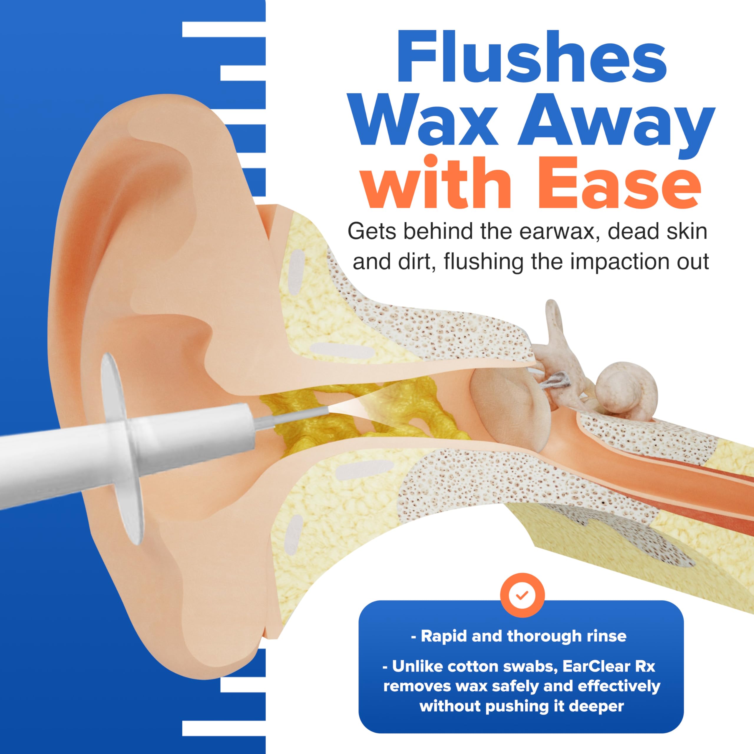 **EarClear Rx Complete Ear Wax Removal & Cleaning Kit – Safe, Gentle, Doctor-Recommended for Adults & Kids – Includes Bottle Washer, Basin & 20 Rigid & Flexible Tips – Perfect for Home Use, Travel, and Professional Ear Care**
