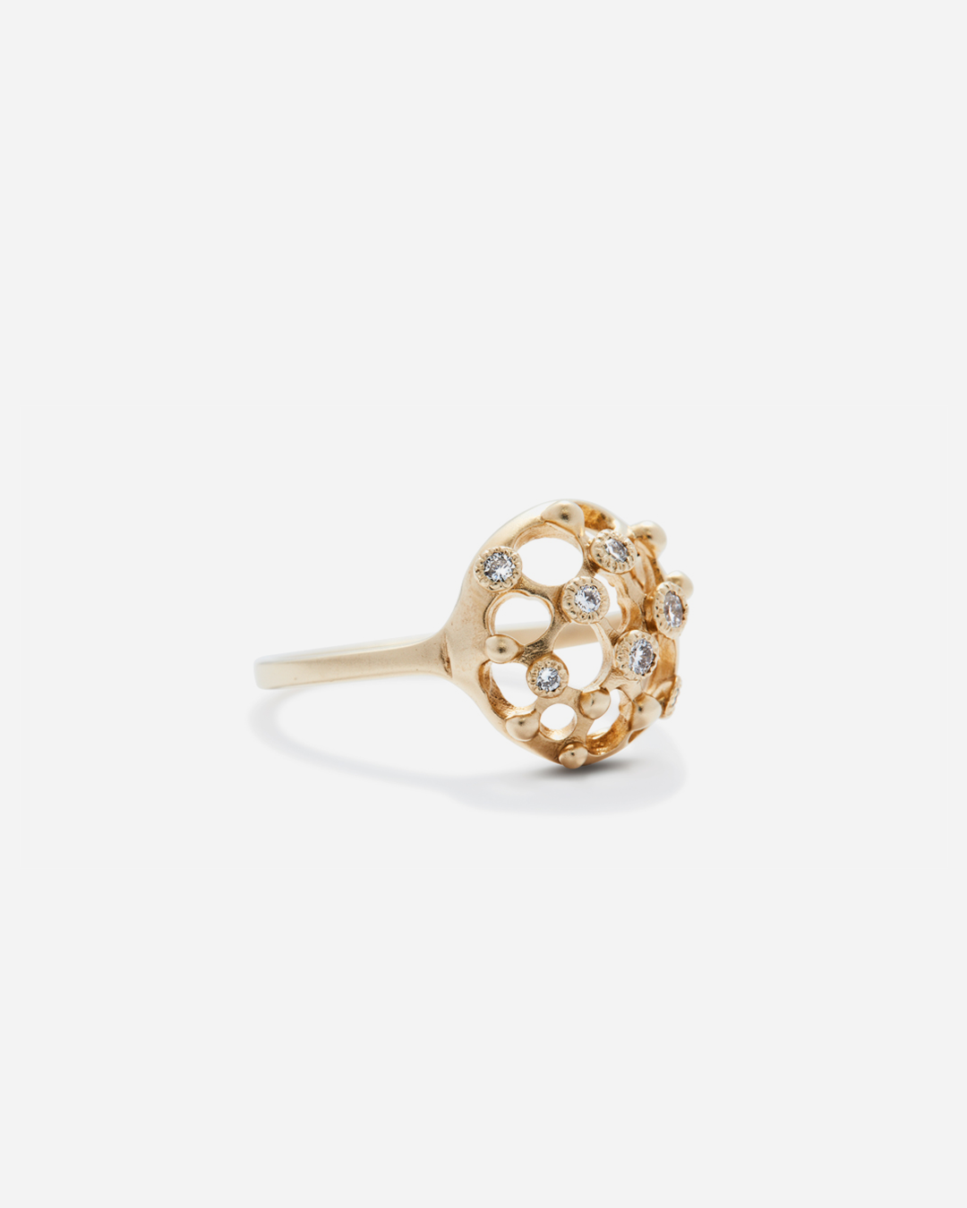 Melee 54 White Diamond Ring - Elegant 14K Gold Wedding Band for Women, Perfect for Engagement & Anniversary Gifts