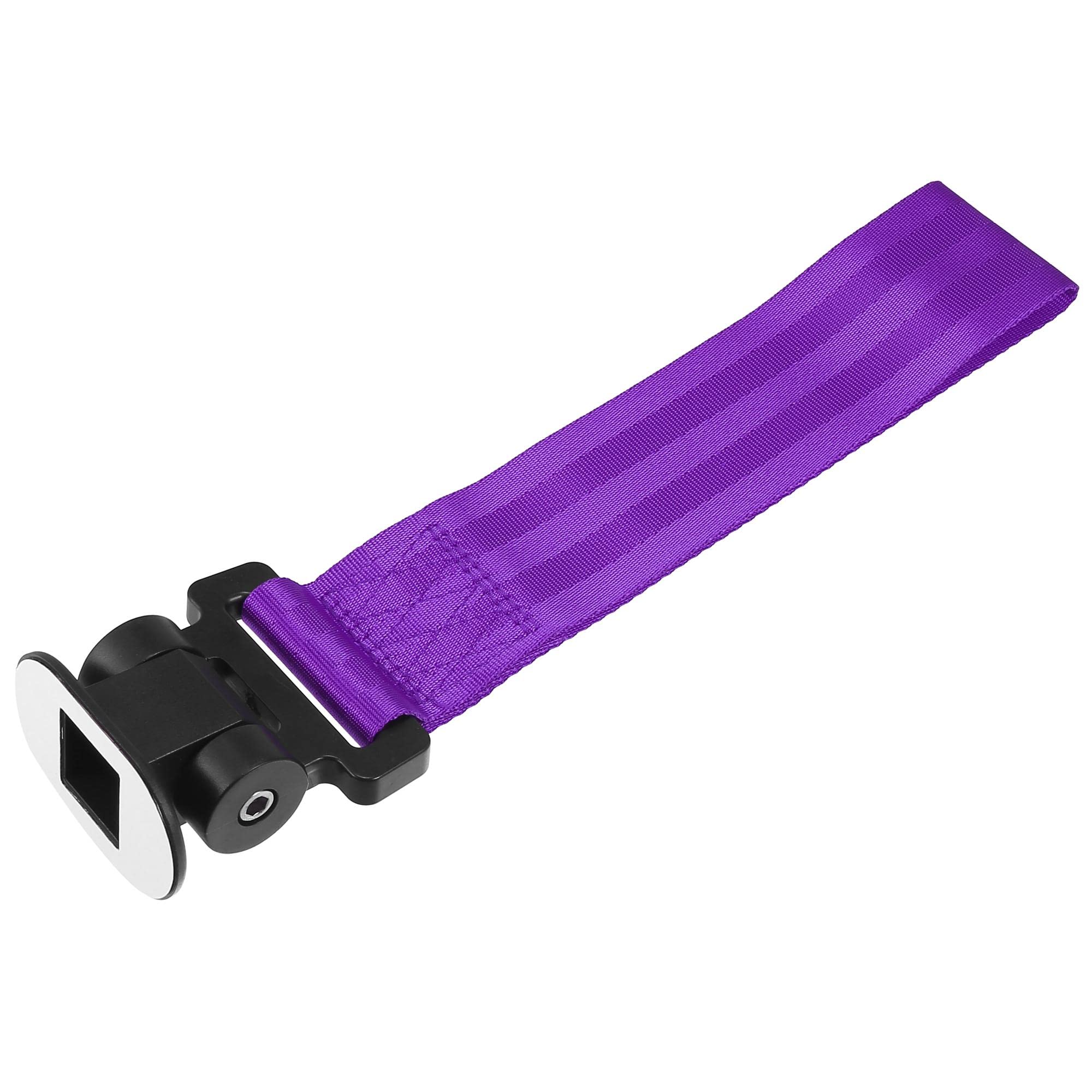 X AUTOHAUX Universal Front & Rear Bumper Tow Hook Strap - Heavy Duty Towing Belt for Cars, Trucks & SUVs - Decorative Purple Design for Off-Road & Emergency Use
