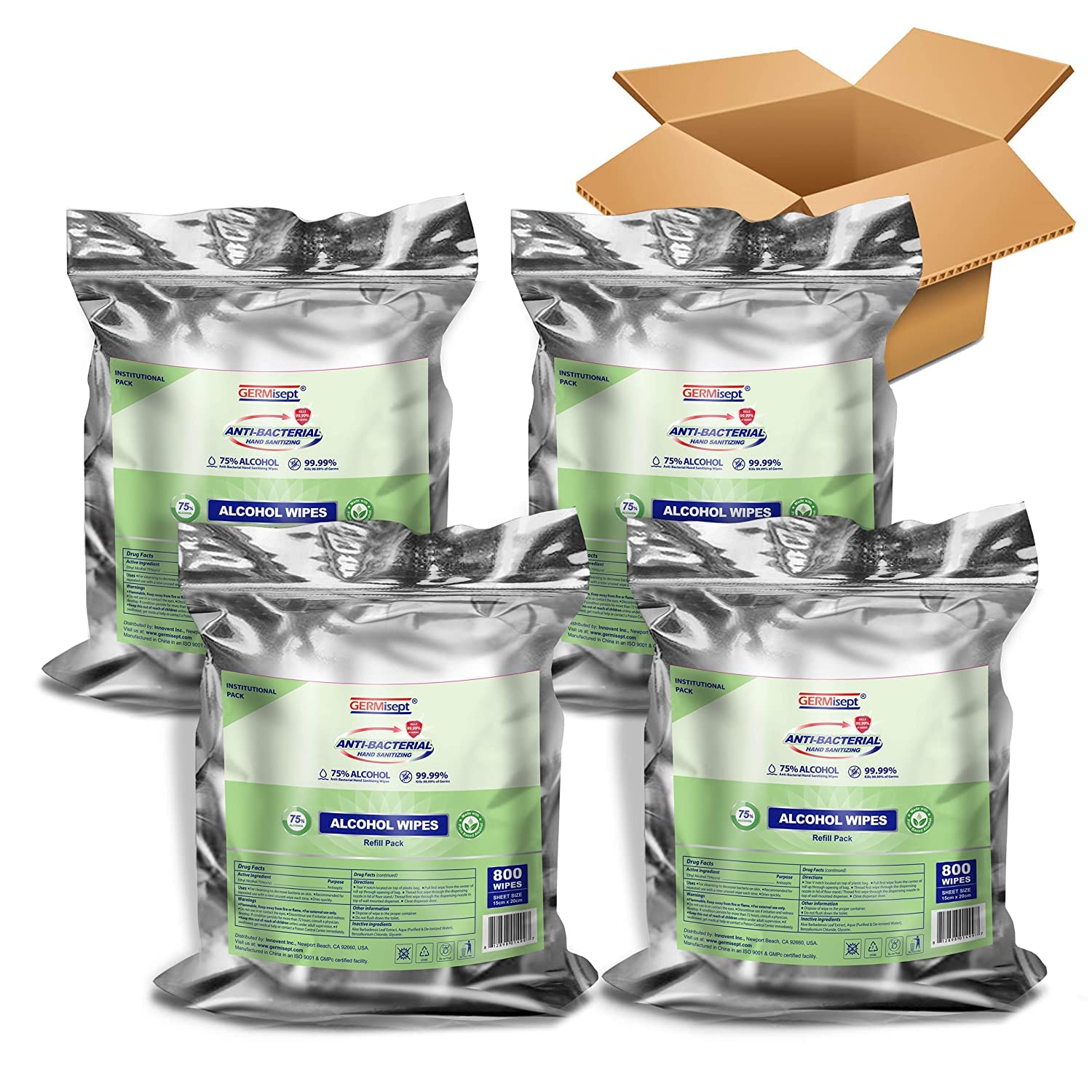 Premium Heavy-Duty Gym Equipment Cleaning Wipes - 4 Rolls (3200 Wipes) for Wellness Centers, Fitness Facilities & Institutional Use - Disinfectant Wipes for Exercise Machines, Yoga Mats & Fitness Equipment