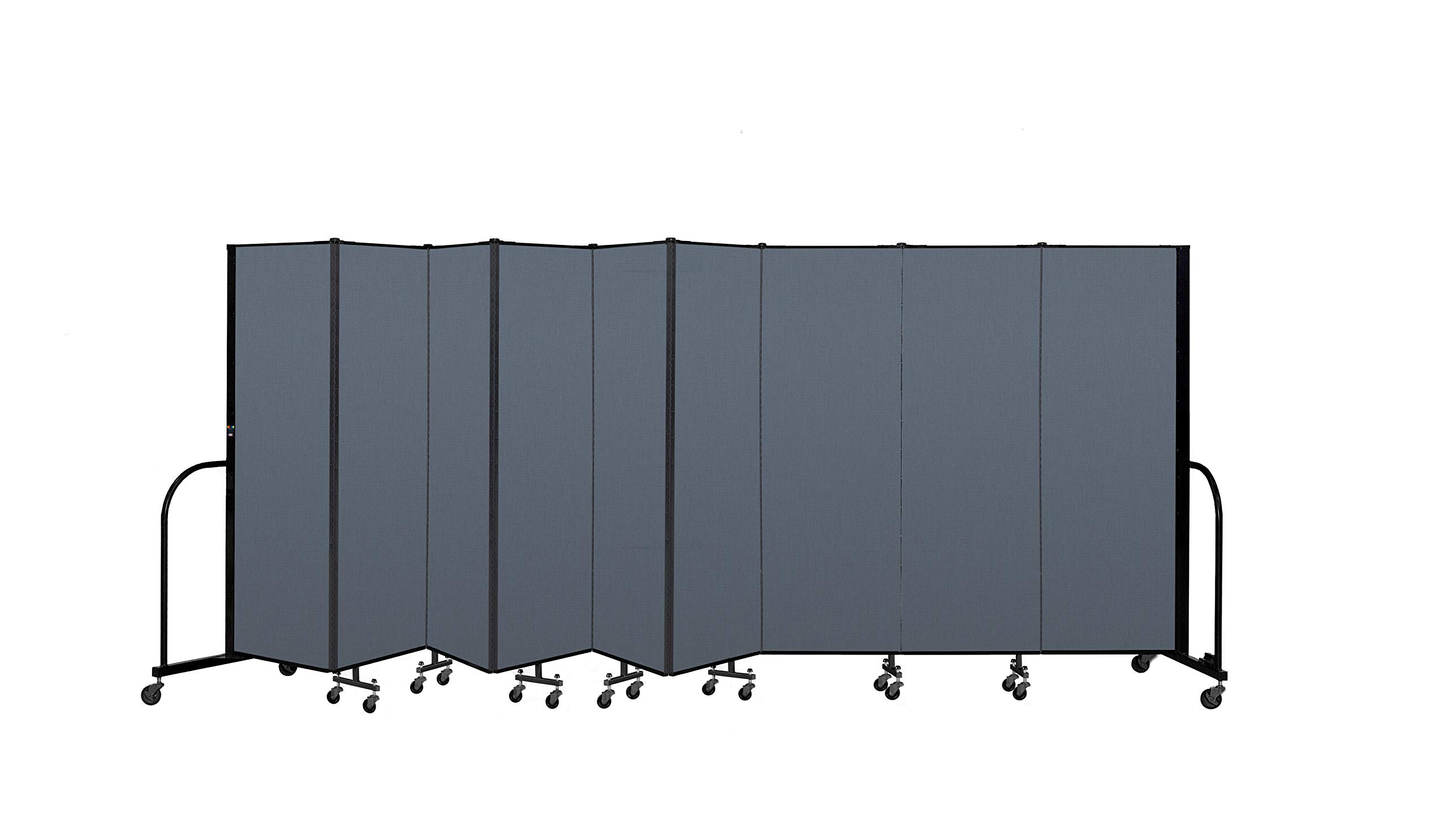CFSL609-DB 9-Panel Commercial Portable Room Divider - Privacy Screen for Offices, Events & Home Use | Durable Folding Partition Wall