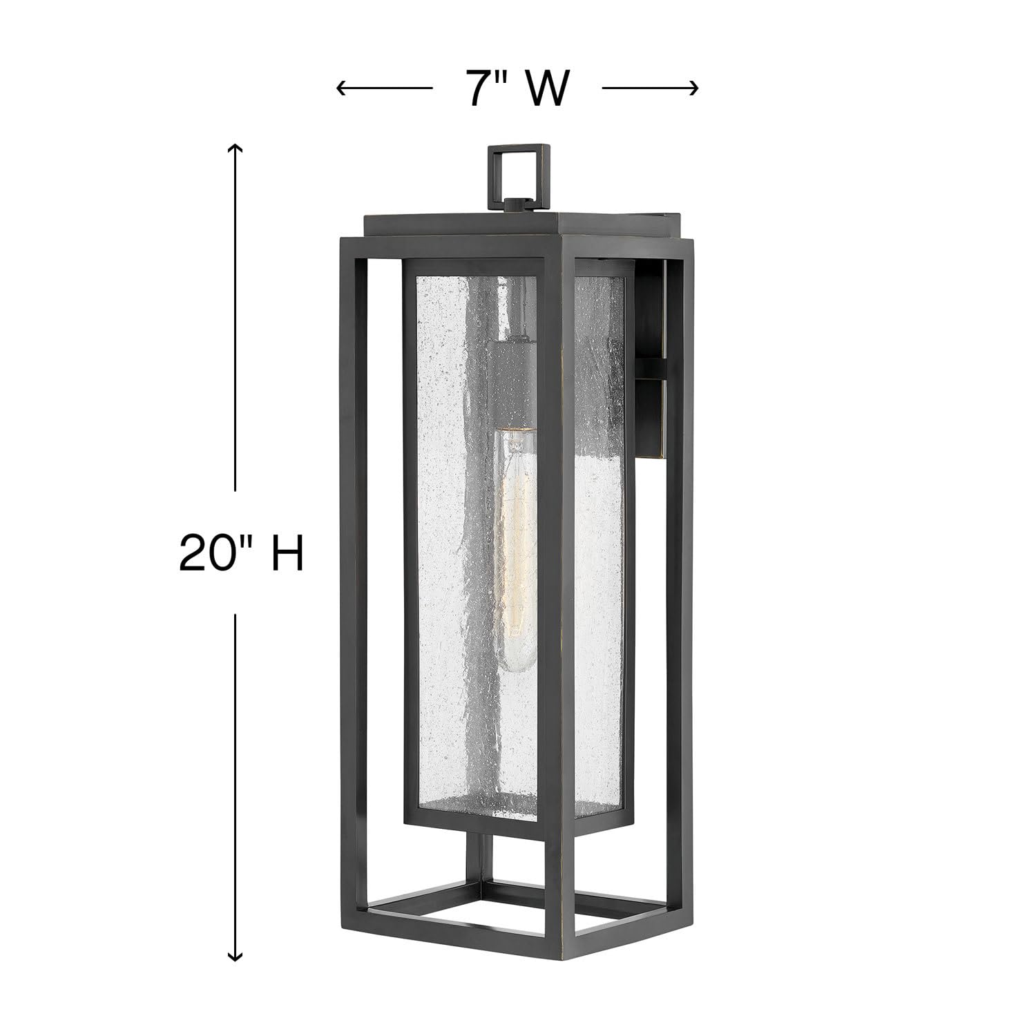 Hinkley Republic 1005OZ Large Outdoor Wall Mount Lantern - Transitional Modern Double Frame Design, Oil Rubbed Bronze - Coastal Elements Collection - Perfect for Porch, Patio, Garden and Entryway Lighting