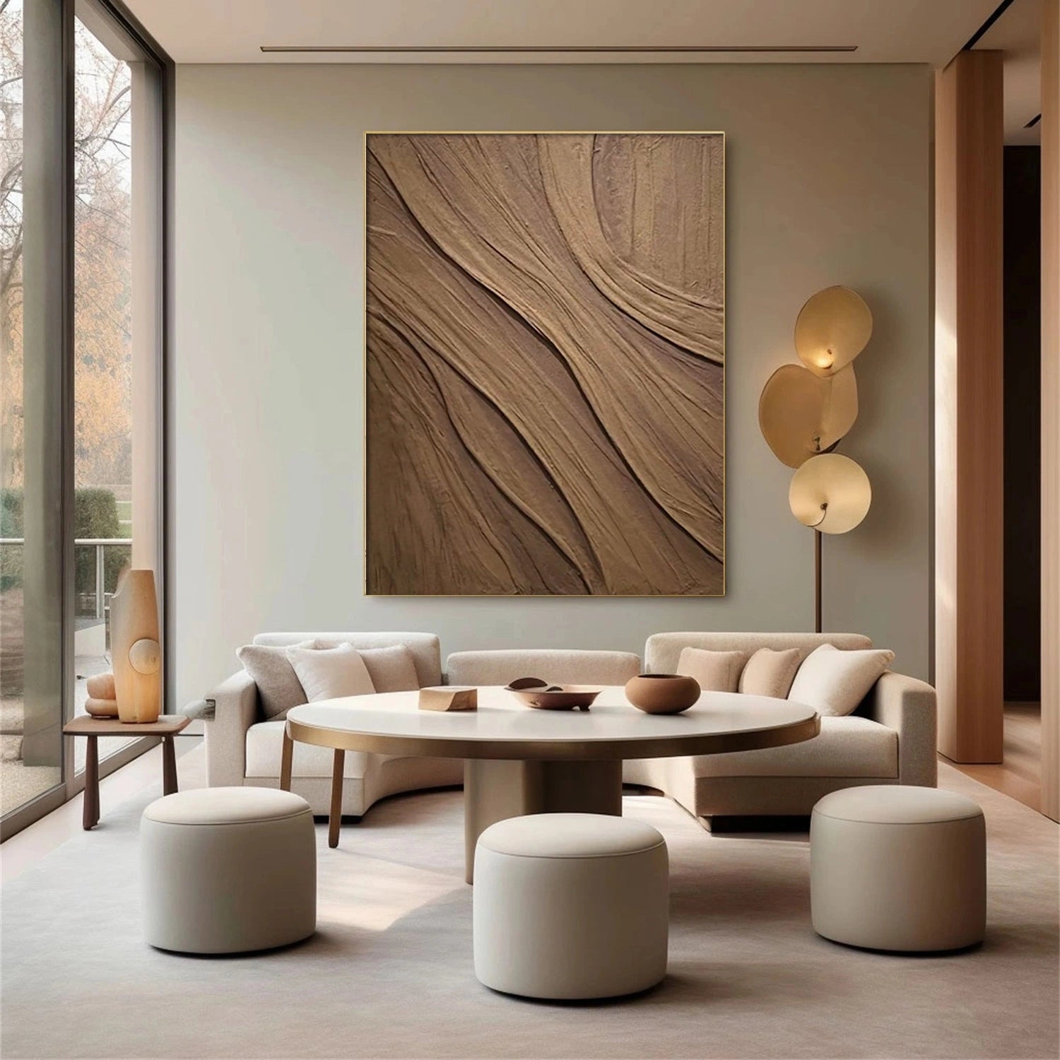 Beige & Brown Abstract Wall Art Print #BB117 - Modern Home Decor for Living Room, Bedroom & Office