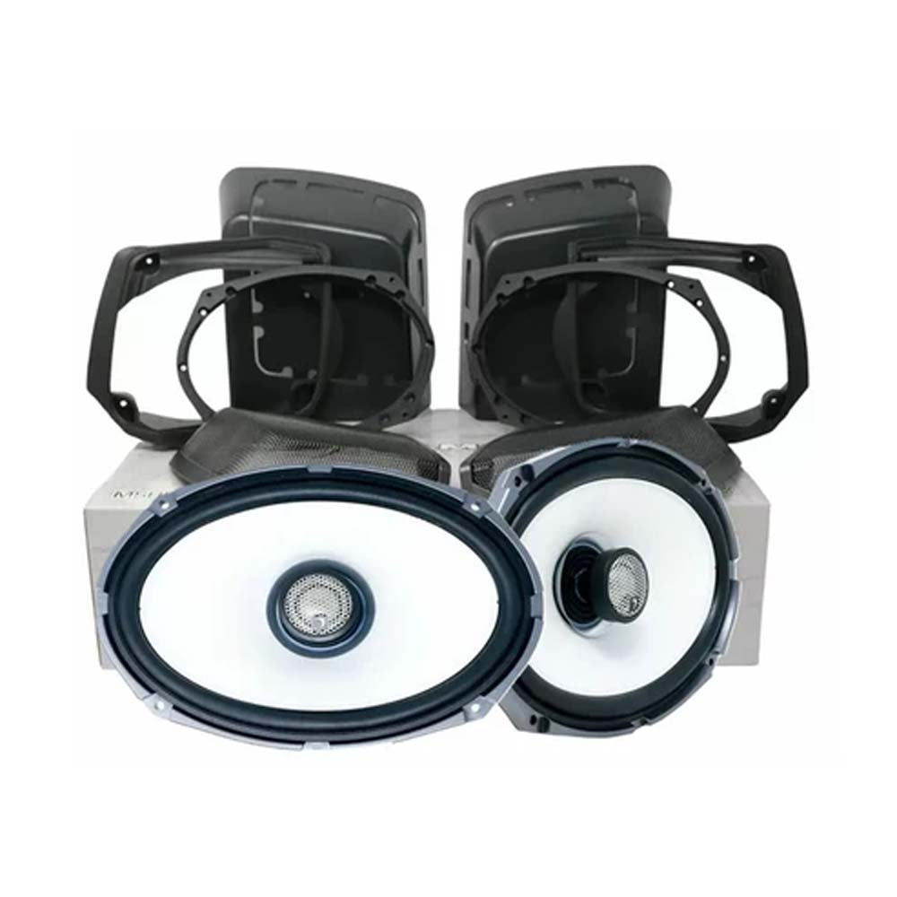 Diamond Audio MSHXM694LK13 Harley Davidson Cut In Lid Kit with HXM69F4 4Ω Speakers & MICRO2V2 2-Channel Class D Amplifier for Motorcycle Audio Upgrade (1998-2013 Models) - Perfect for Harley Touring Bikes and Custom Sound Systems