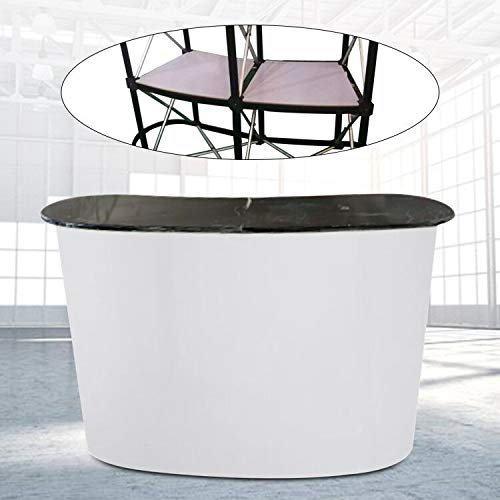 51 Inch Foldable Pop Up Display Table with Storage Shelf - Portable Trade Show Counter for Retail, Salon, Lobby & Store Promotions | Perfect for Exhibitions, Events and Commercial Displays