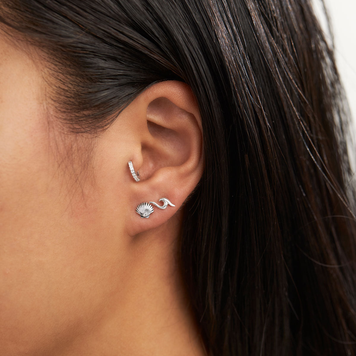 Dainty Wave Stud Earrings for Women - Minimalist Gold Plated Small Hoop Earrings - Perfect for Everyday Wear, Office & Casual Outfits