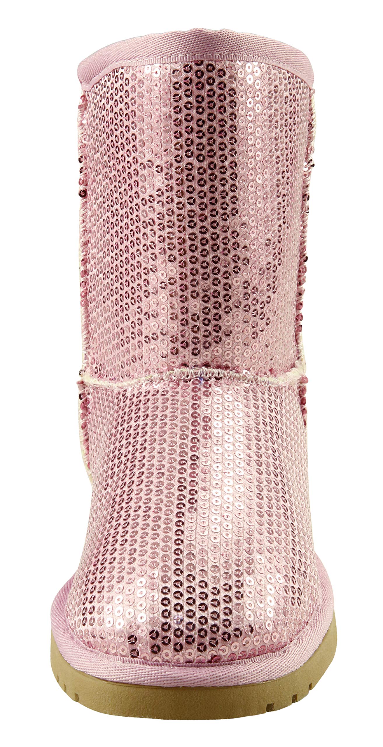 The Doll Maker Women's Metallic Gold Sequins Snow Boots - Waterproof Winter Boots for Women, Fashionable & Warm Snow Shoes for Cold Weather, Outdoor Activities & Holiday Parties