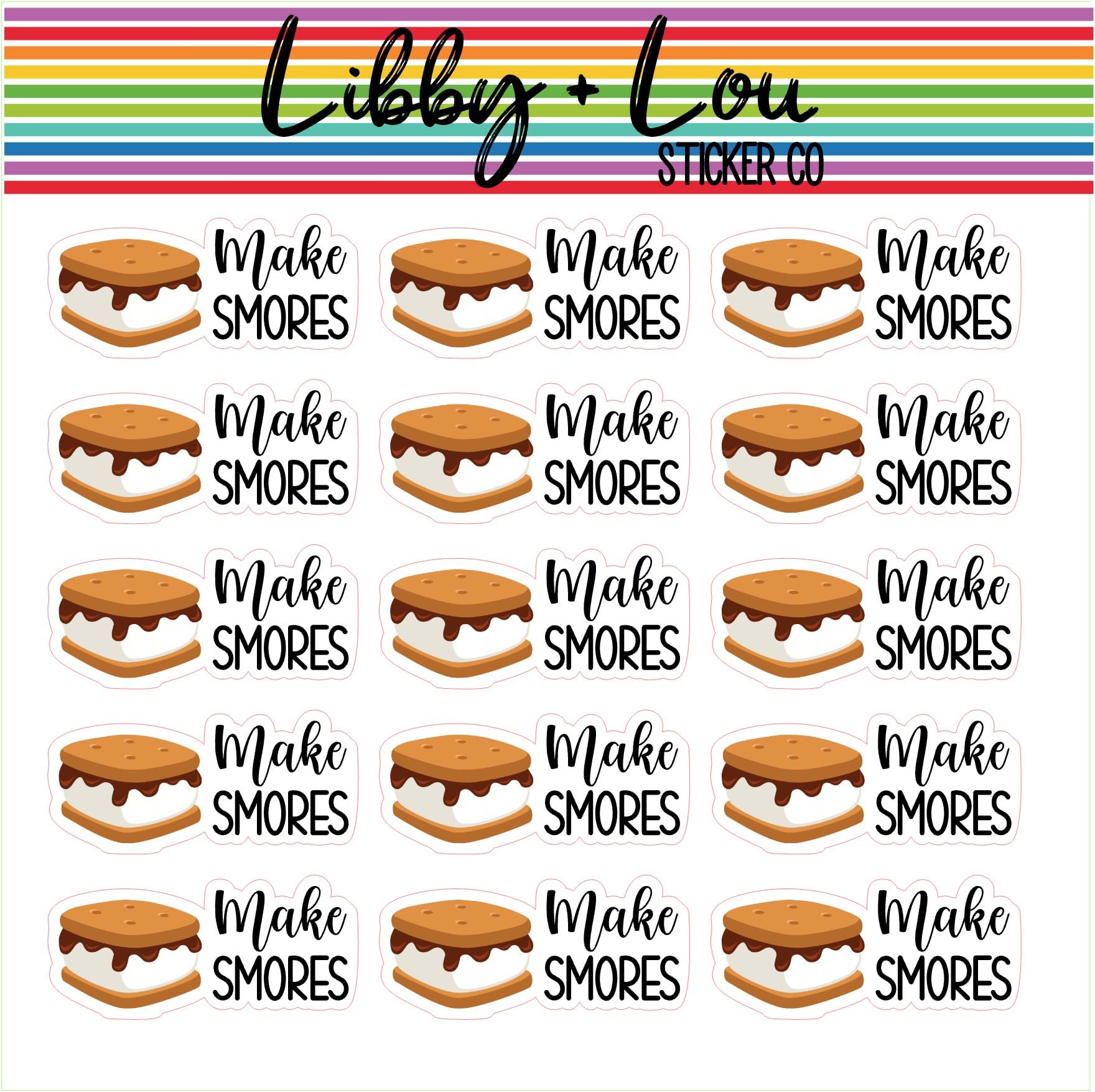 S'mores Planner Stickers by Libby & Lou - Camping & Journaling